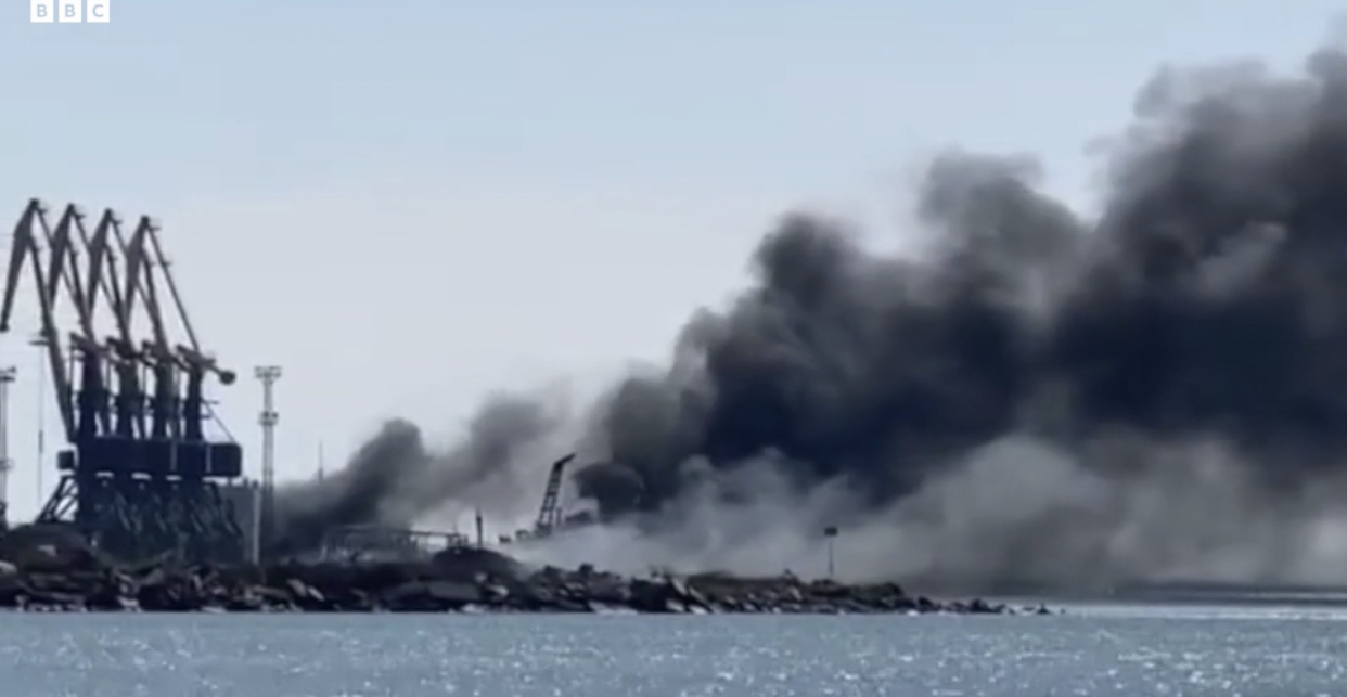 Russian Warship Destroyed in Occupied Port of Berdyansk, Says Ukraine - NPO  Reports