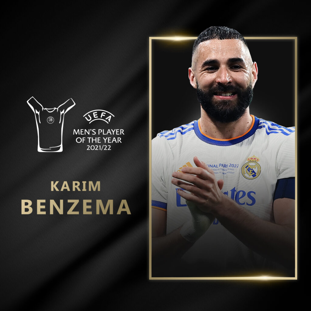 Breaking:Kareem Benzema Named As UEFA Player of The Year