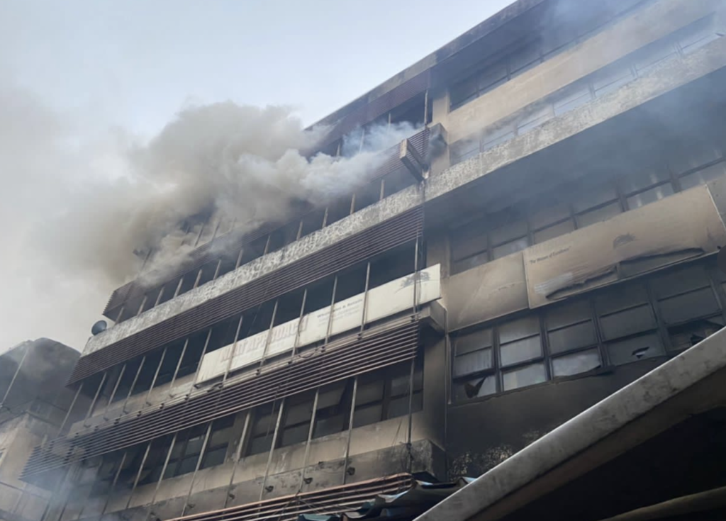 Tragedy as Fire Destroys Goods Inside Four Storey Building at Lagos Popular Market