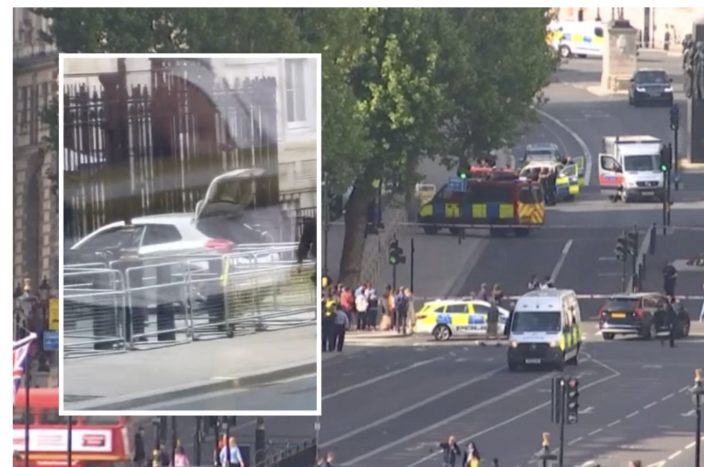 Breaking! Man Crashes Car into Gate of Downing Street Residence of UK Prime Minister