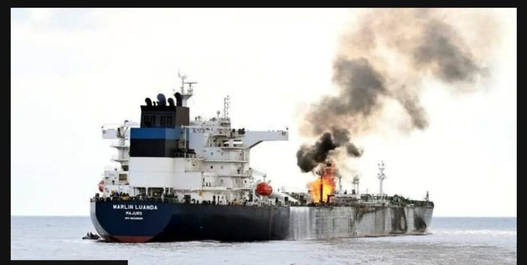 Houthis attack British-linked tanker Marlin Luanda in Gulf of Aden