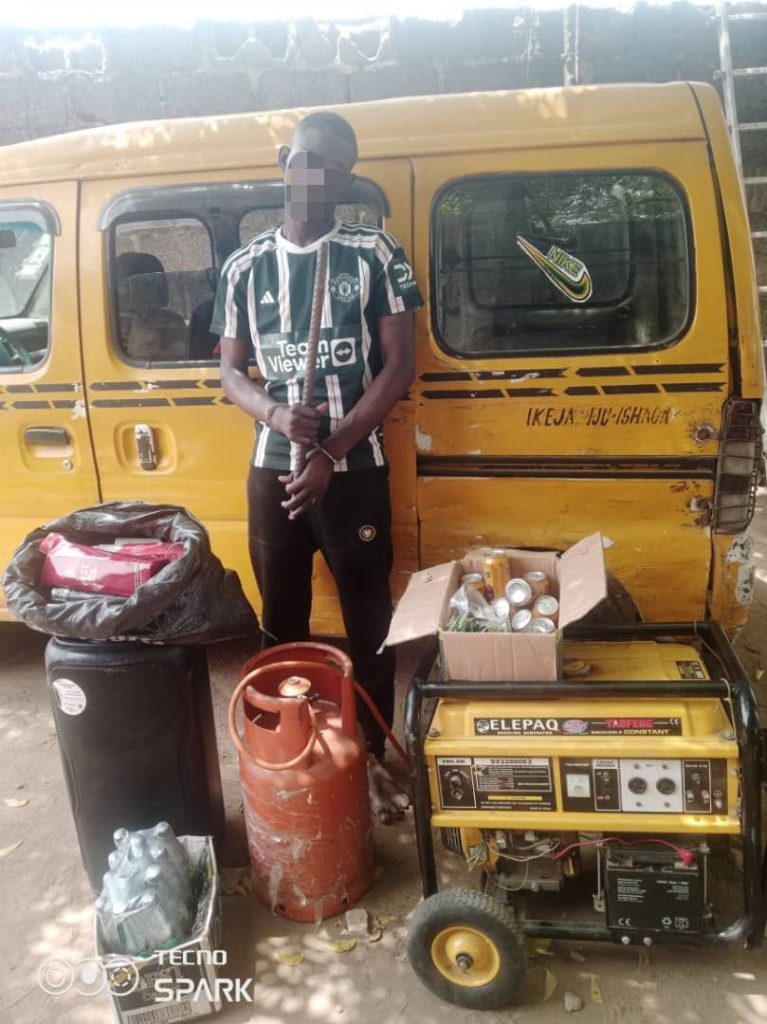 Two Arrested With Commercial Bus Loaded With Generator, Bluetooth Speaker, Other Stolen Items