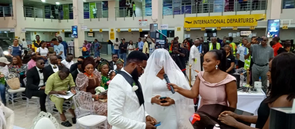 Couple Take Wedding Vows at Lagos Airport