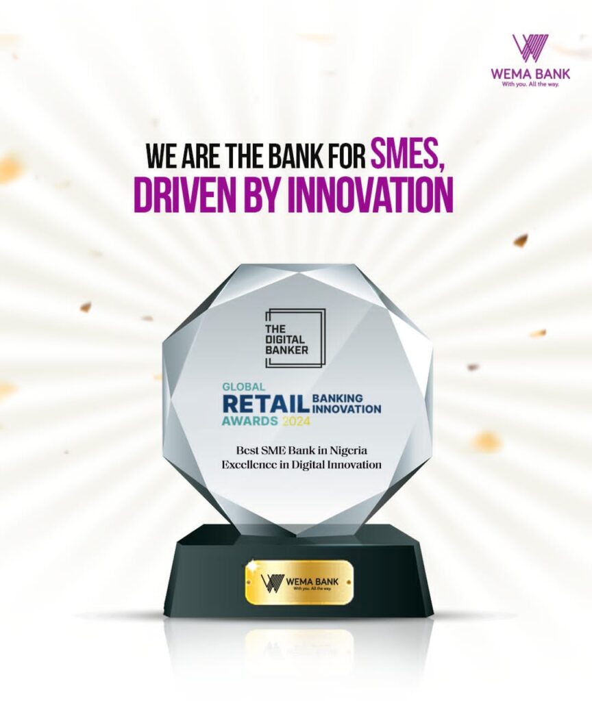 Wema Wins Best SME Bank in Nigeria, Excellence in Digital Innovation Awards
