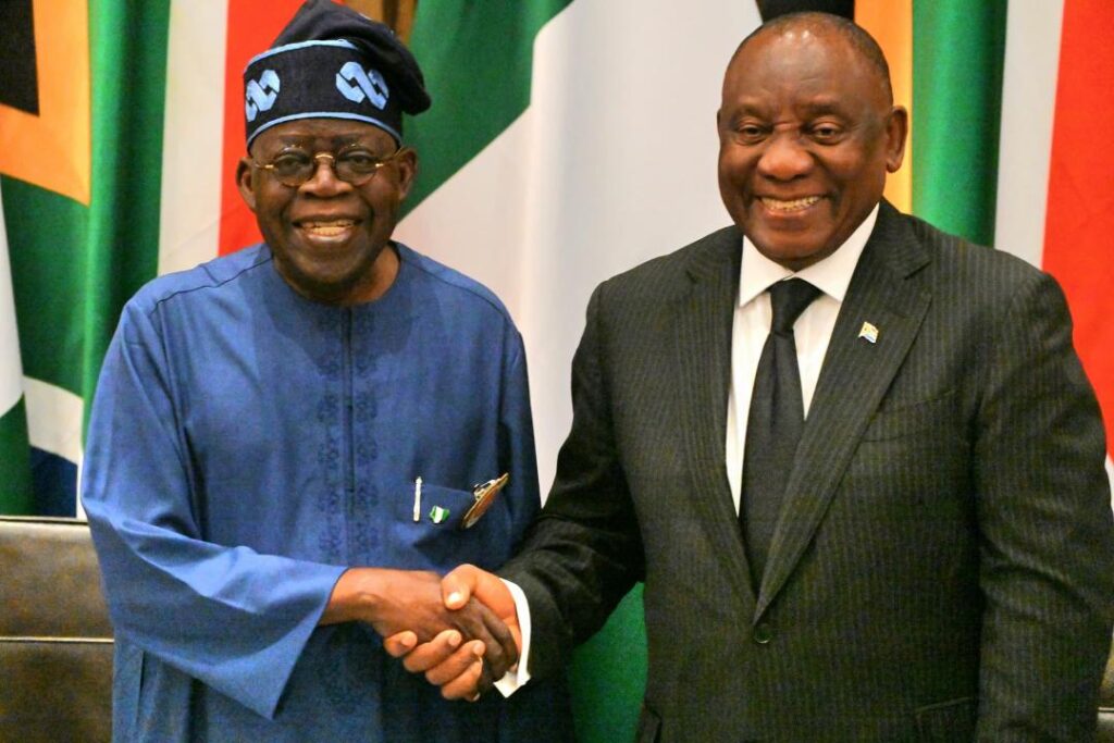Tinubu Calls for Nigeria, South Africa Collaboration to Lead Africa’s Transformation