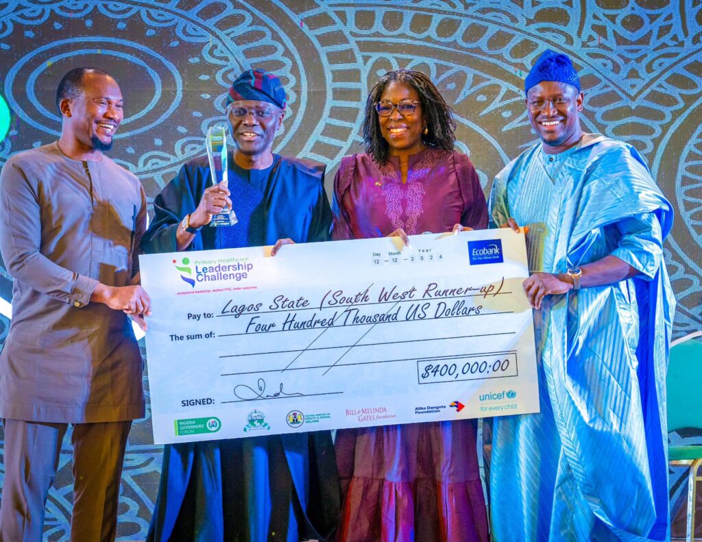 Lagos Emerges South West Runner-up in Nigeria Governor’s Forum PHC Challenge, Wins $400,000