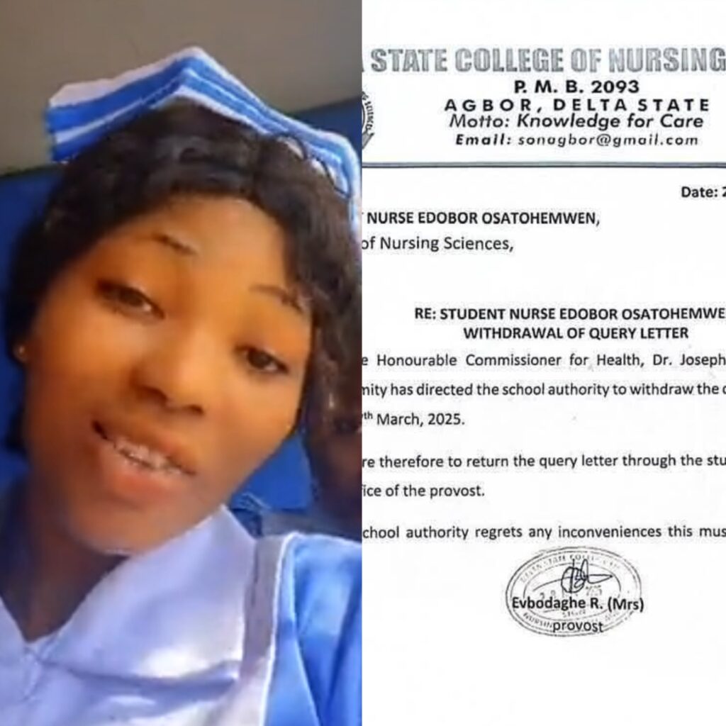 Delta Nursing School Withdraws Query Issued to Student over Viral TikTok Video Mocking First Lady Tinubu