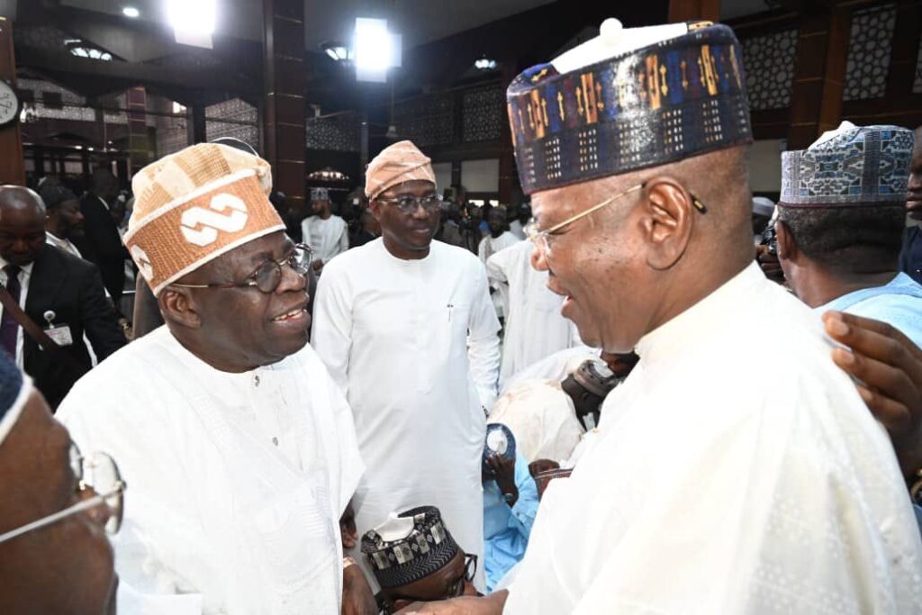 Tinubu, Sule Lamido Meet at Kaduna Mosque
