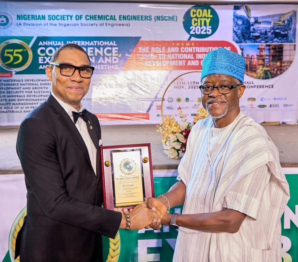 Shell Boss Ronald Adams Inducted Fellow of Nigerian Society of Chemical Engineers