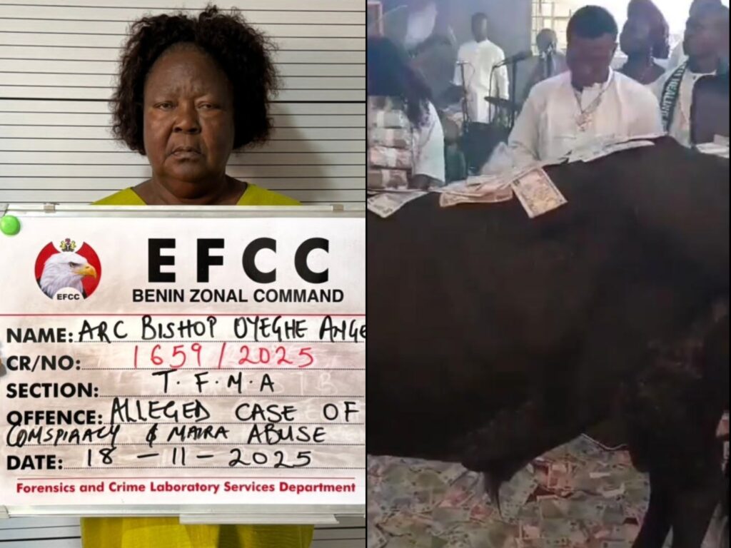 EFCC Arraigns Female Archbishop Arrested over Spraying of Naira Notes on Cow in Church