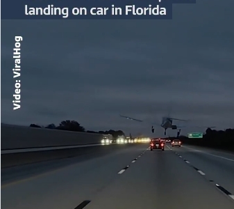 Scary Moment Plane Crashed on Car in Florida