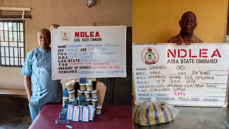 NDLEA Nabs Two Grandpas Over Alleged Selling of Illicit Drugs to Secondary School Students