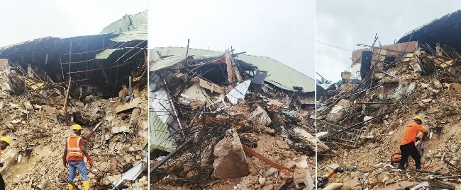 Fire Service Rescue Victims of Oko Polytechnic Hostel Building Collapse