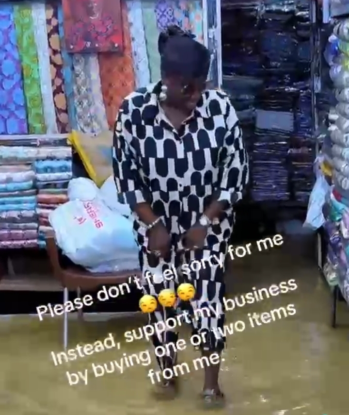 Don’t Pity Me, Just Buy What I’m Selling; Woman With Badly Flooded Fabric Shop Asks Nigerians