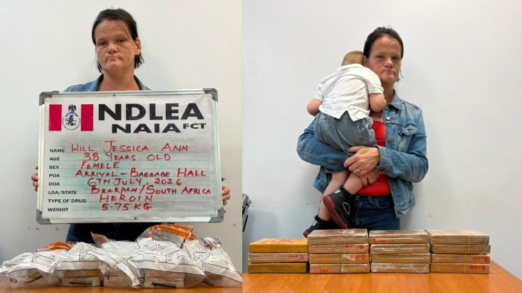 NDLEA Arrests S’African Woman Using 3-Year-Old Son as Cover to Smuggle Heroin